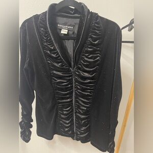 Bianca Nygard Black Ruched Women's Blazer